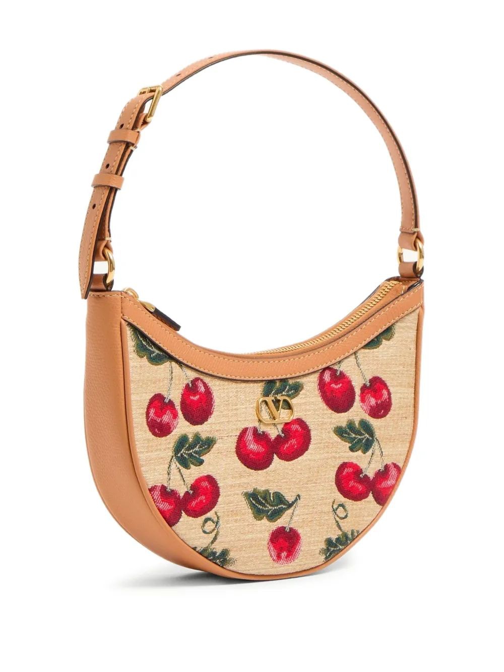 VALENTINO GARAVANI Mini Raffia Vlogo Signature Shoulder Bag