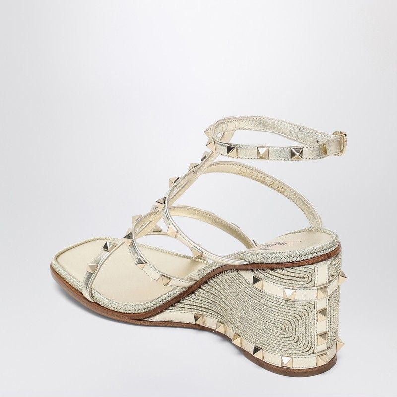 VALENTINO GARAVANI Wedge Sandals with Embroidered Wedge