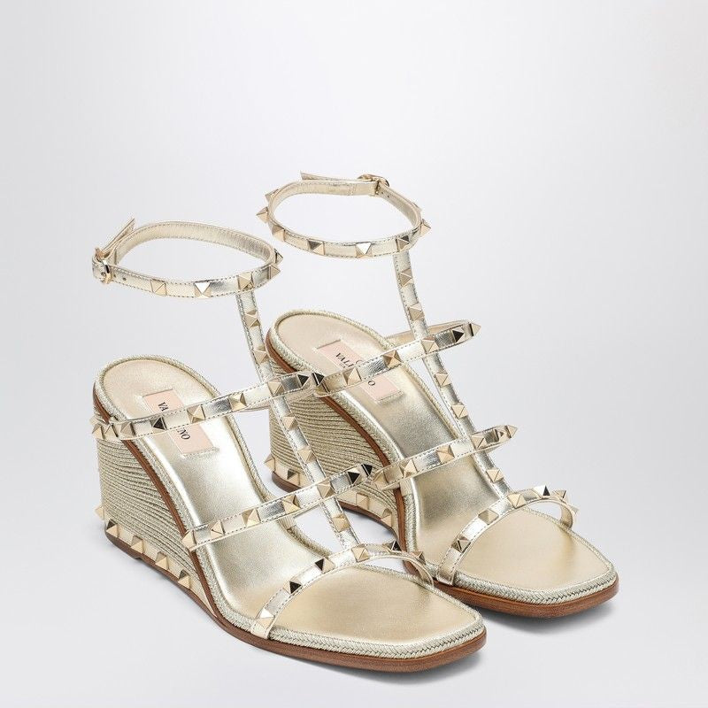 VALENTINO GARAVANI Wedge Sandals with Embroidered Wedge