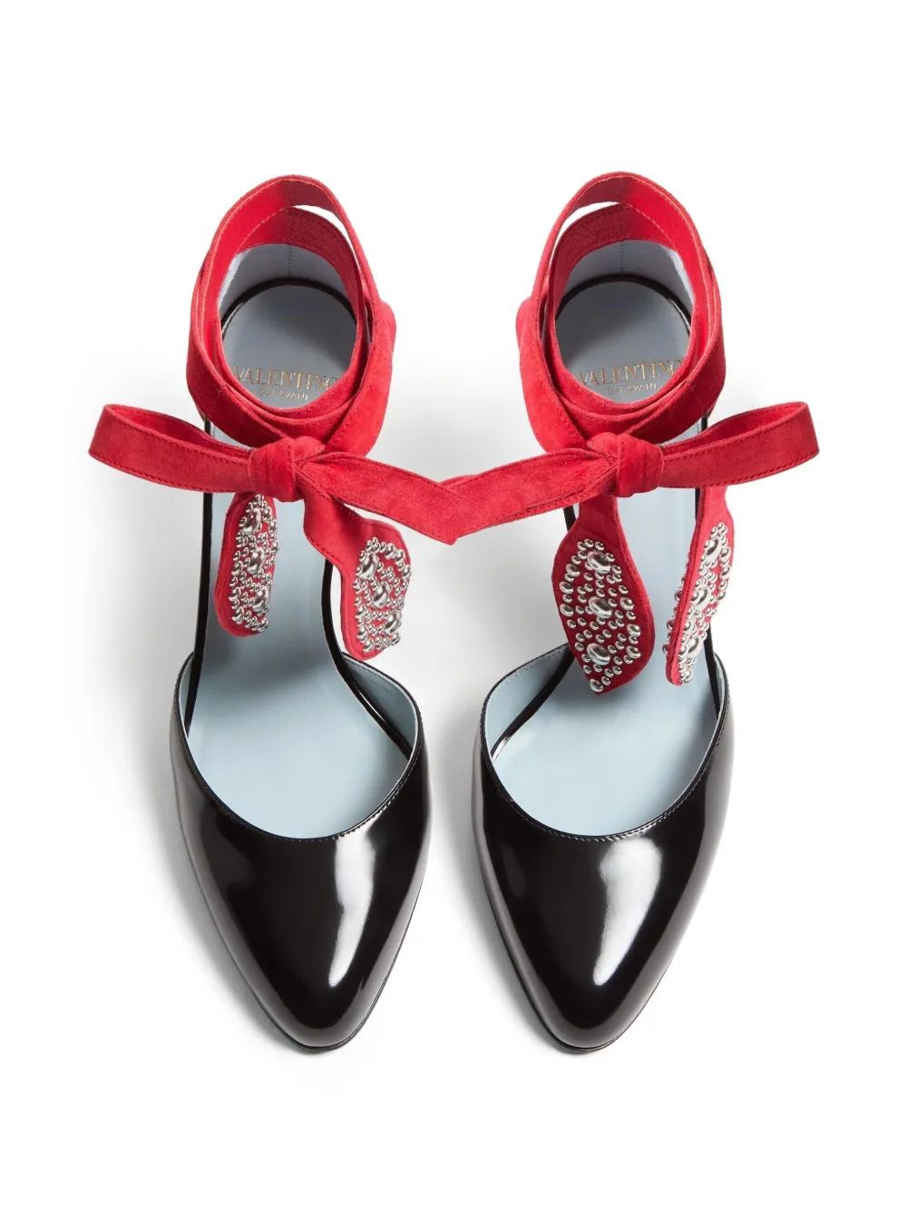 VALENTINO GARAVANI Two-Tone Leather Ankle Strap Pumps