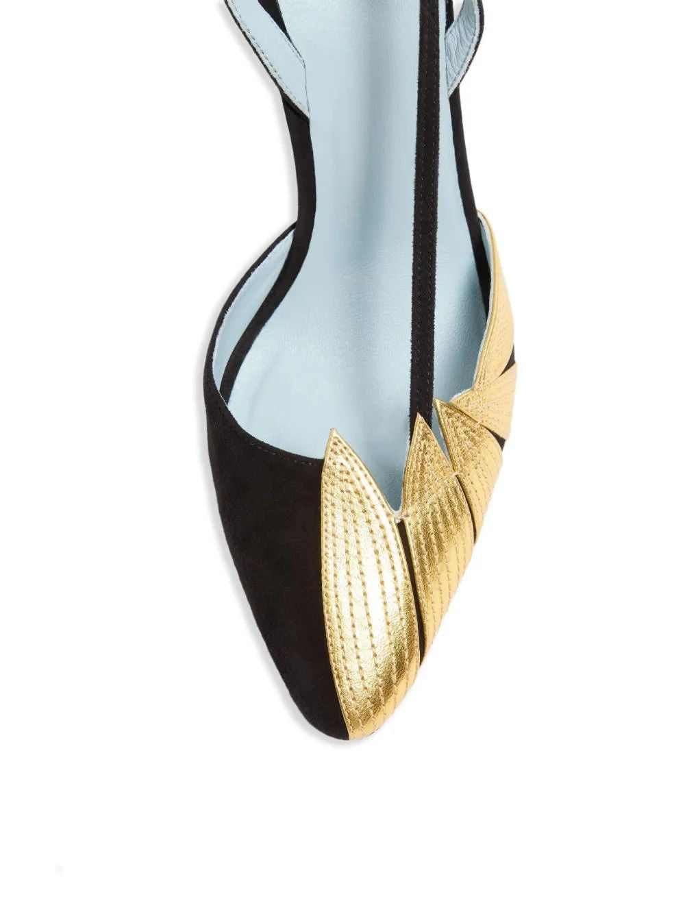 VALENTINO GARAVANI High Slingback Pump with Gold Leaf Detail