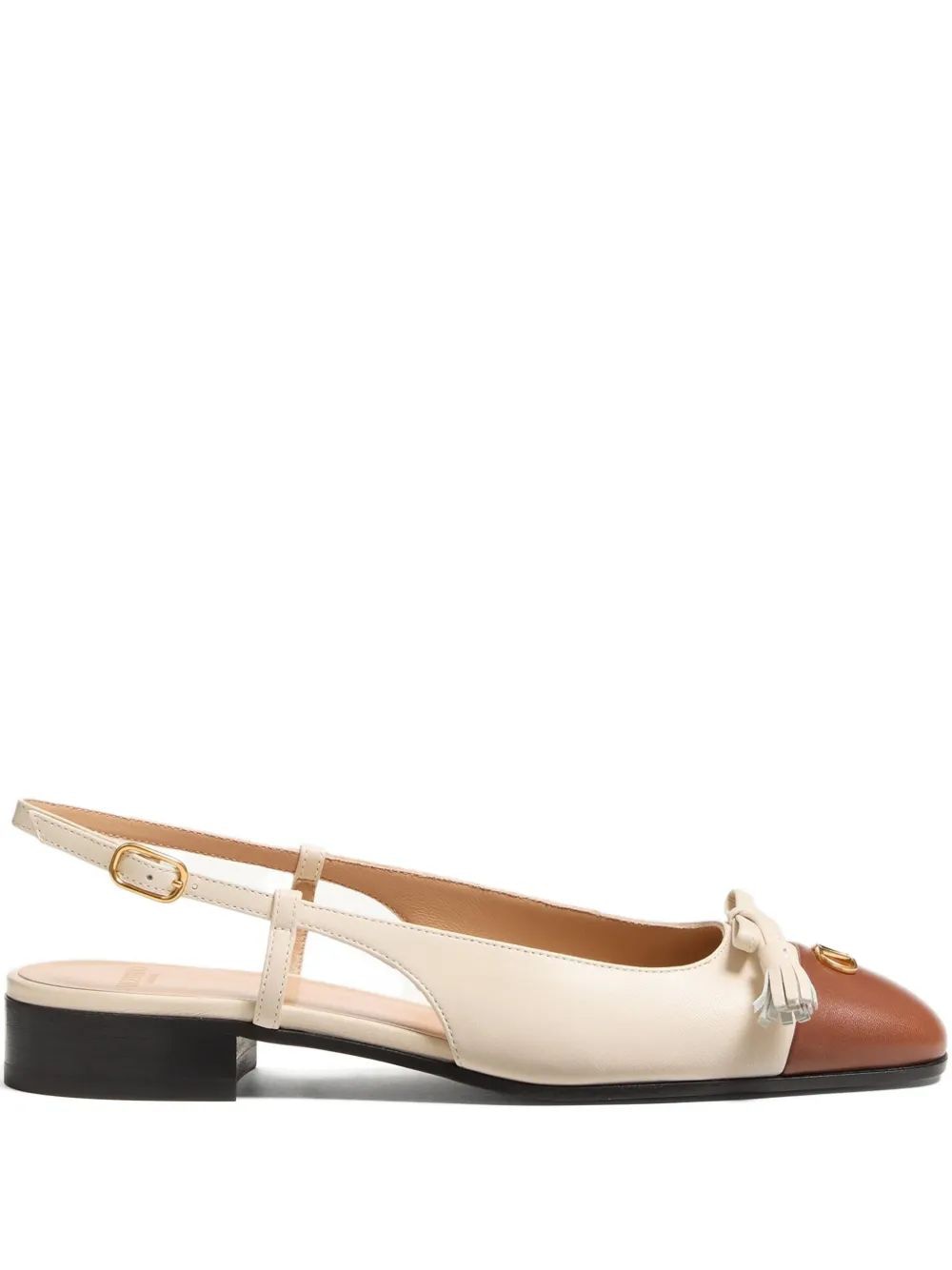 VALENTINO GARAVANI Two-Tone Leather Valet Ballerinas for Women