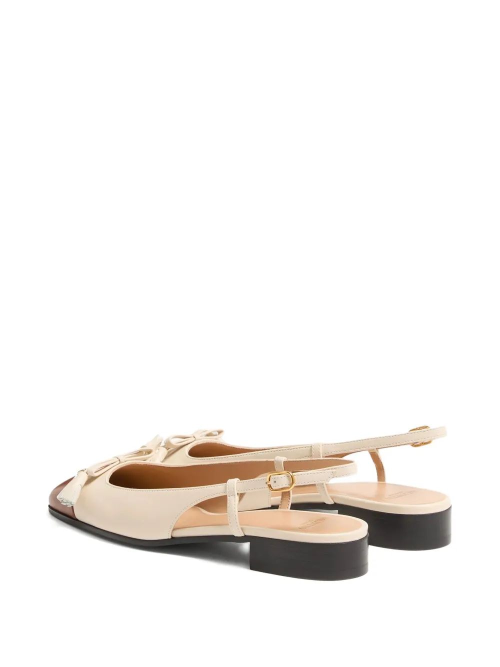 VALENTINO GARAVANI Two-Tone Leather Valet Ballerinas for Women