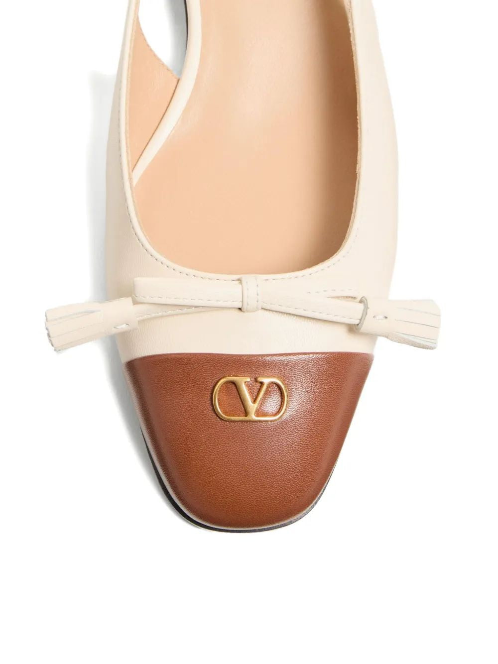 VALENTINO GARAVANI Two-Tone Leather Valet Ballerinas for Women