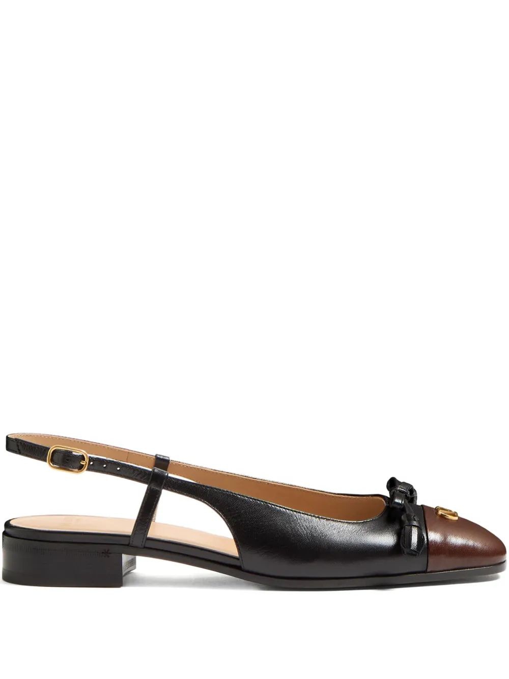 VALENTINO GARAVANI Two-Tone Leather Valet Ballerinas for Women
