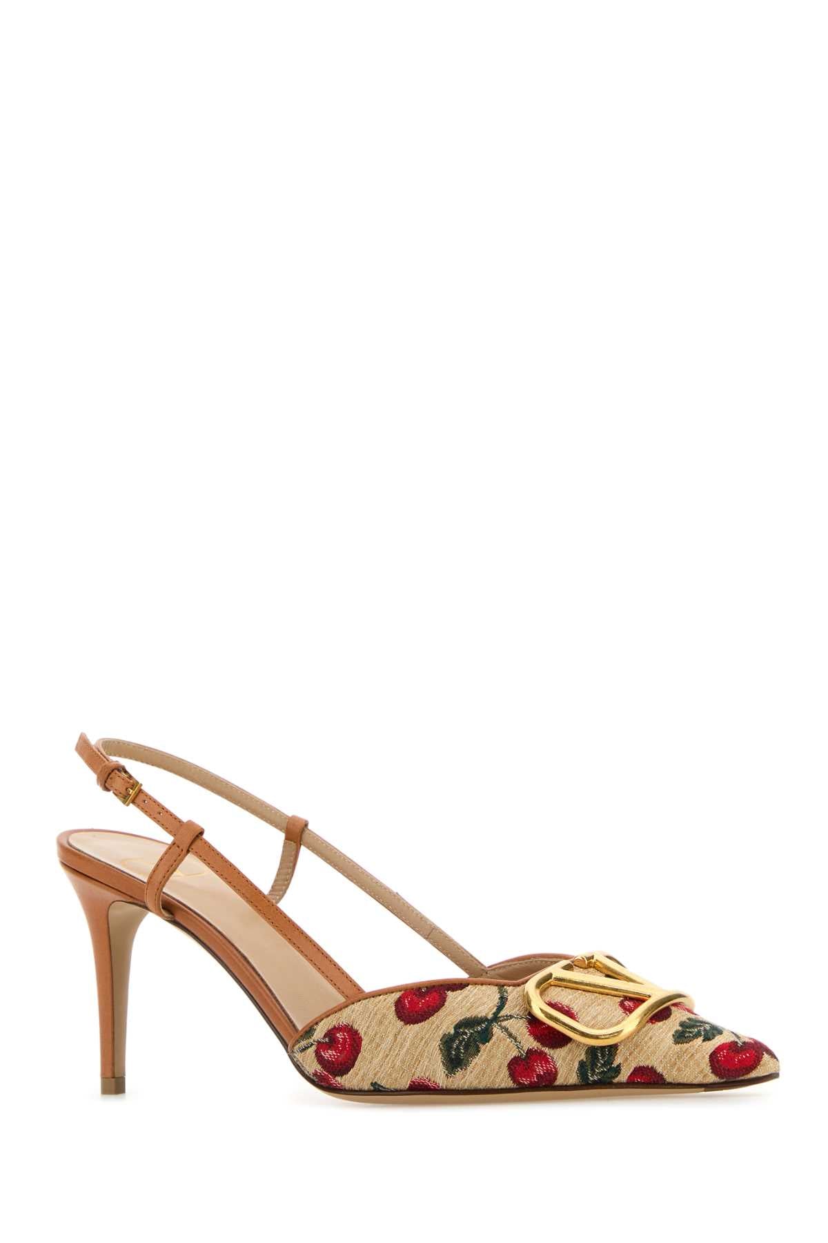 VALENTINO GARAVANI Embroidered Raffia Vlogo Signature Pumps