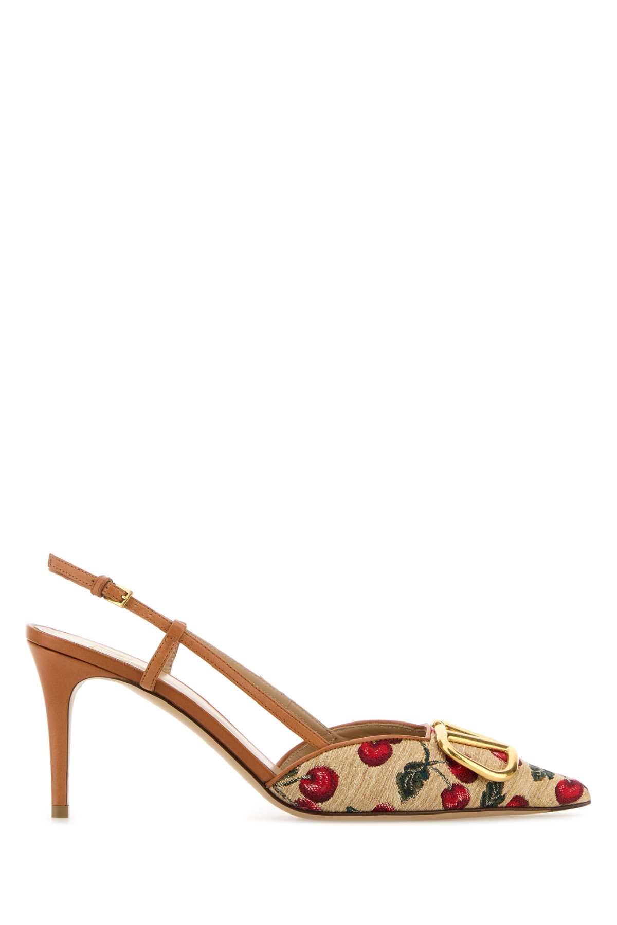 VALENTINO GARAVANI Embroidered Raffia Vlogo Signature Pumps