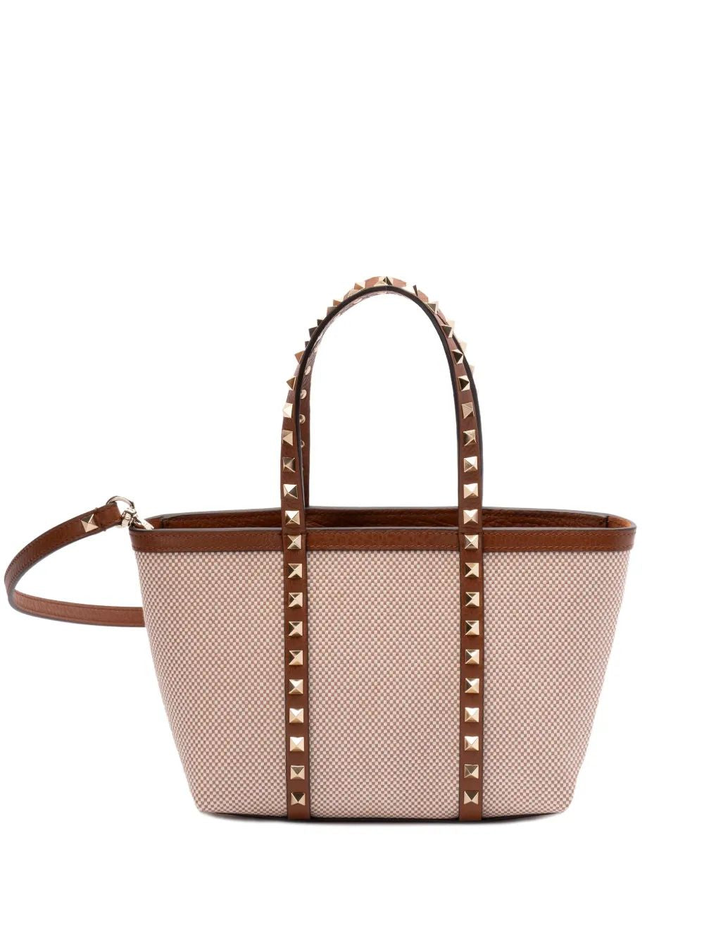 VALENTINO GARAVANI Mini Two-Tone Canvas Rockstud Handbag
