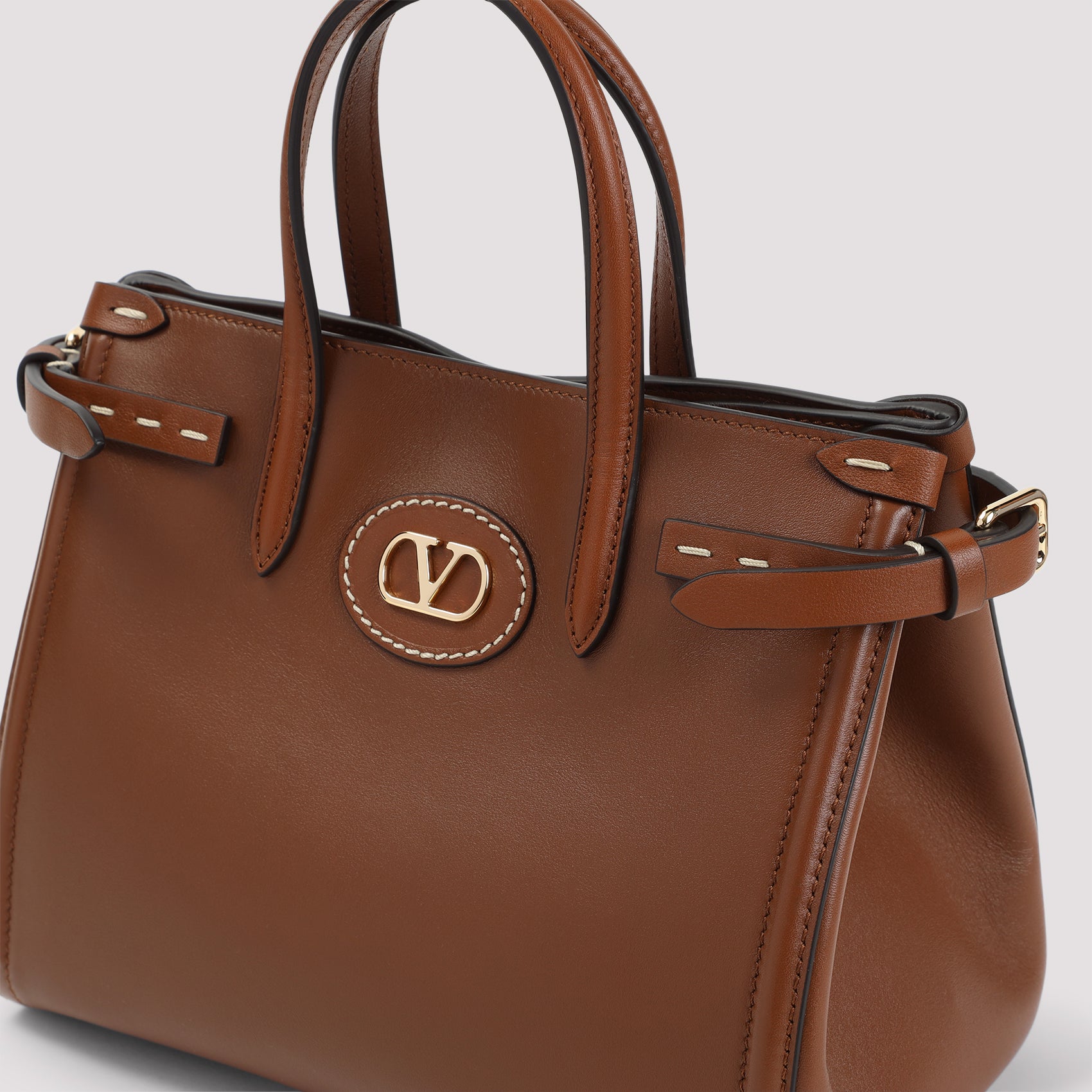 VALENTINO GARAVANI Mini Tote Handbag with Golden Logo