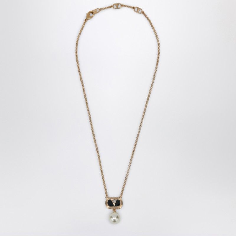 VALENTINO GARAVANI Elegant Ovalette Necklace with Swarovski Pearl