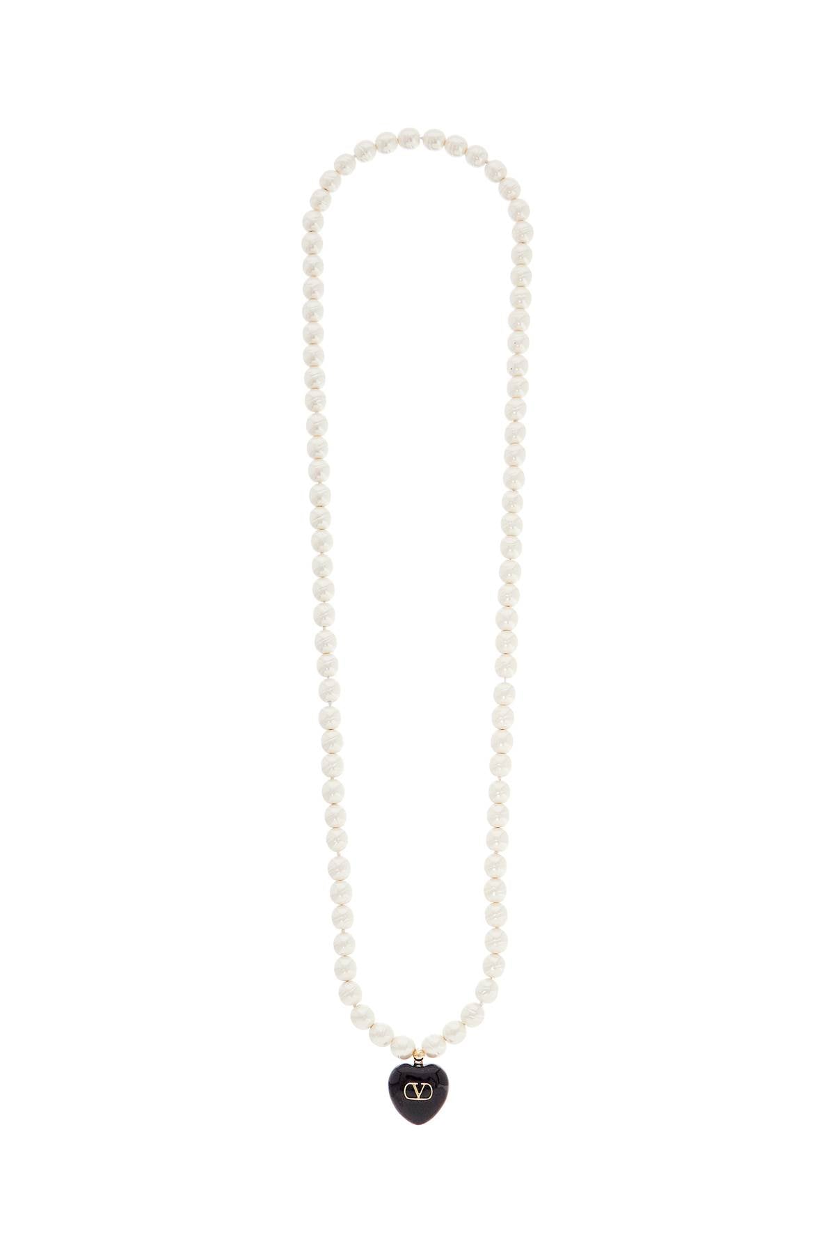 VALENTINO GARAVANI Ivory Pearls Coeur Royal Necklace (L.90) - Women's Jewelry for SS25