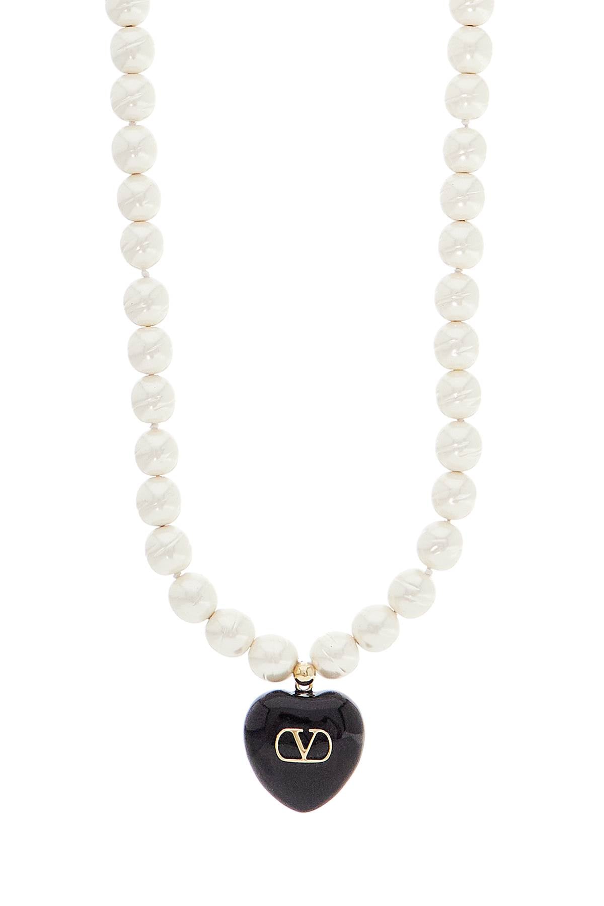 VALENTINO GARAVANI Ivory Pearls Coeur Royal Necklace (L.90) - Women's Jewelry for SS25