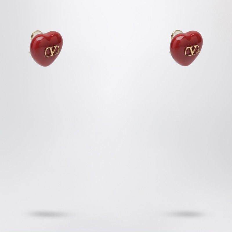 VALENTINO GARAVANI Puffed Heart Earrings with VLogo Signature