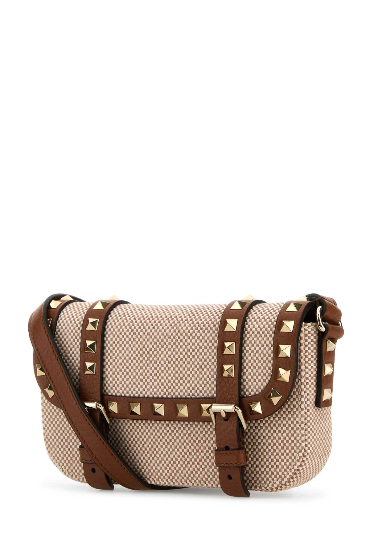 VALENTINO GARAVANI Two-Tone Canvas Rockstud Crossbody Handbag