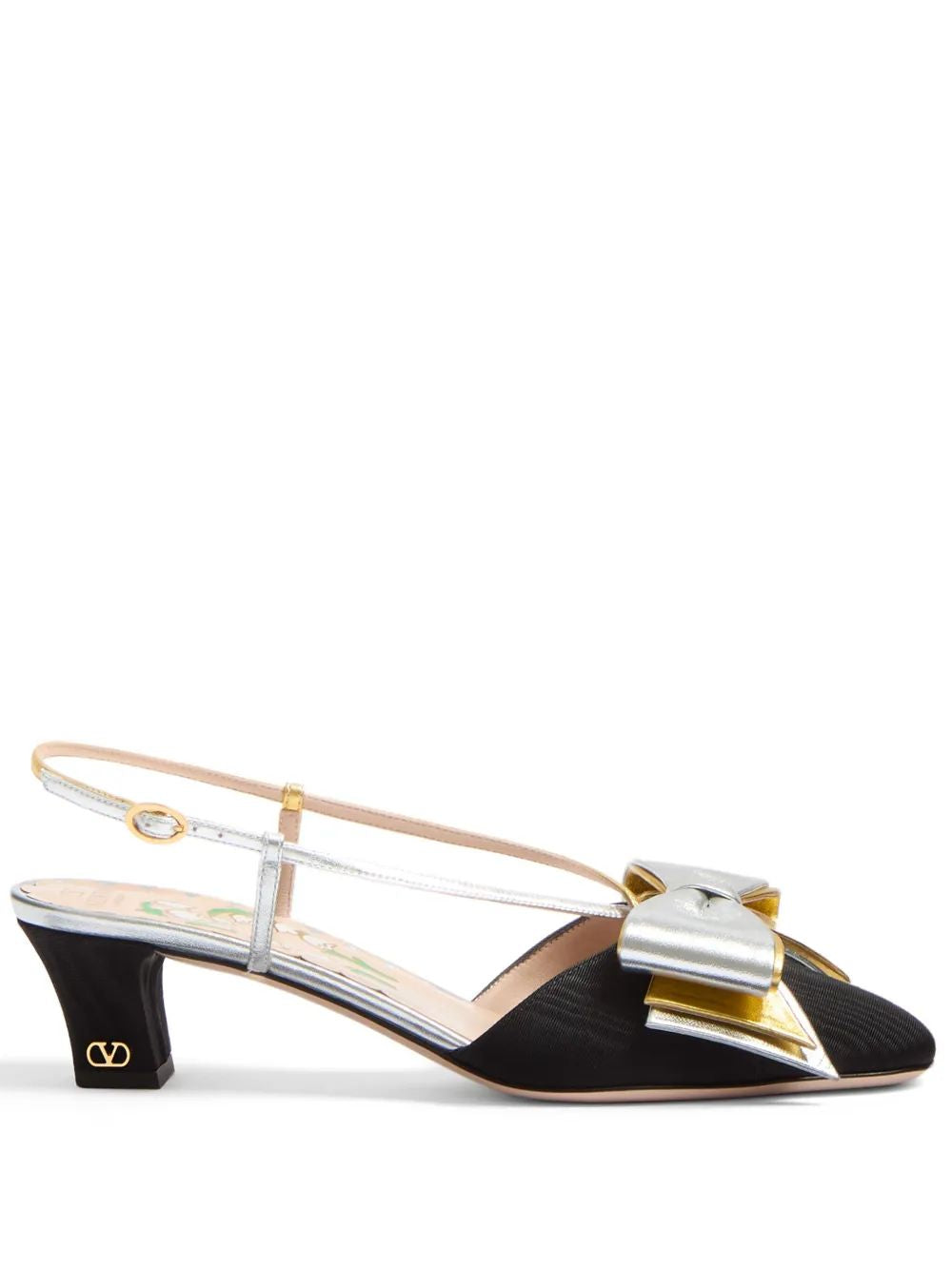 VALENTINO GARAVANI 45MM Moiré Fabric Bow Slingback Décolleté