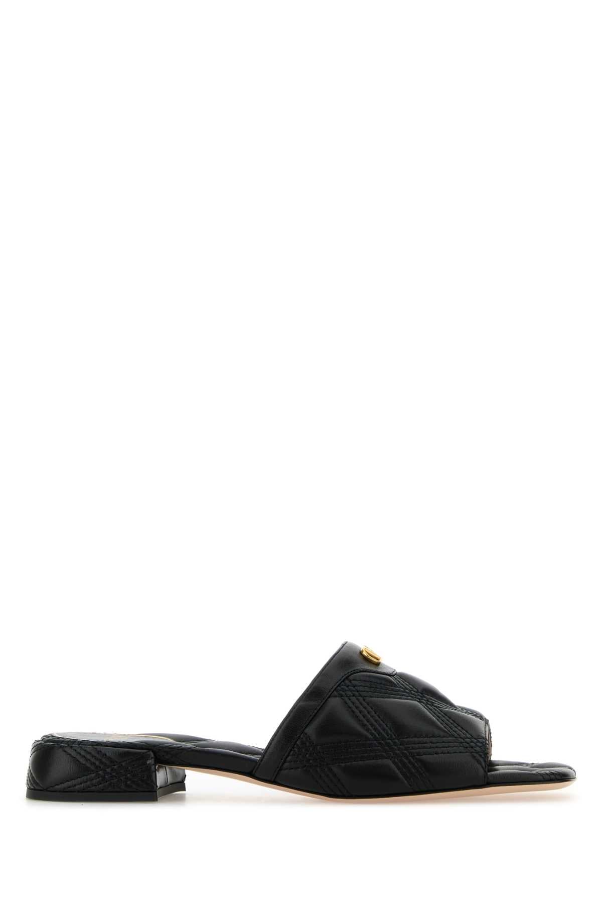 VALENTINO GARAVANI Quilted Leather Slide Slippers for Women
