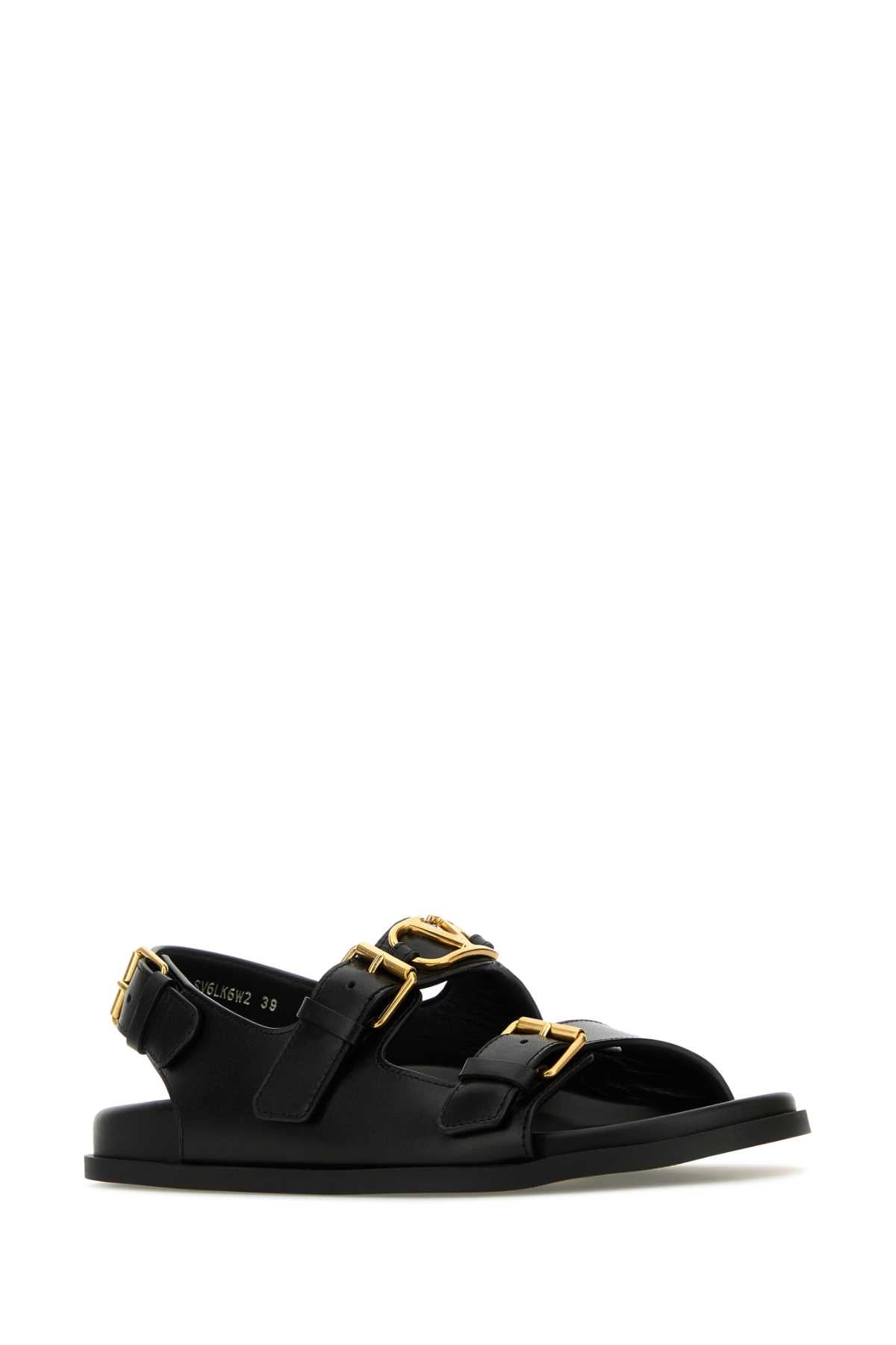 VALENTINO GARAVANI Classic Leather Sandals with Vlogo Signature
