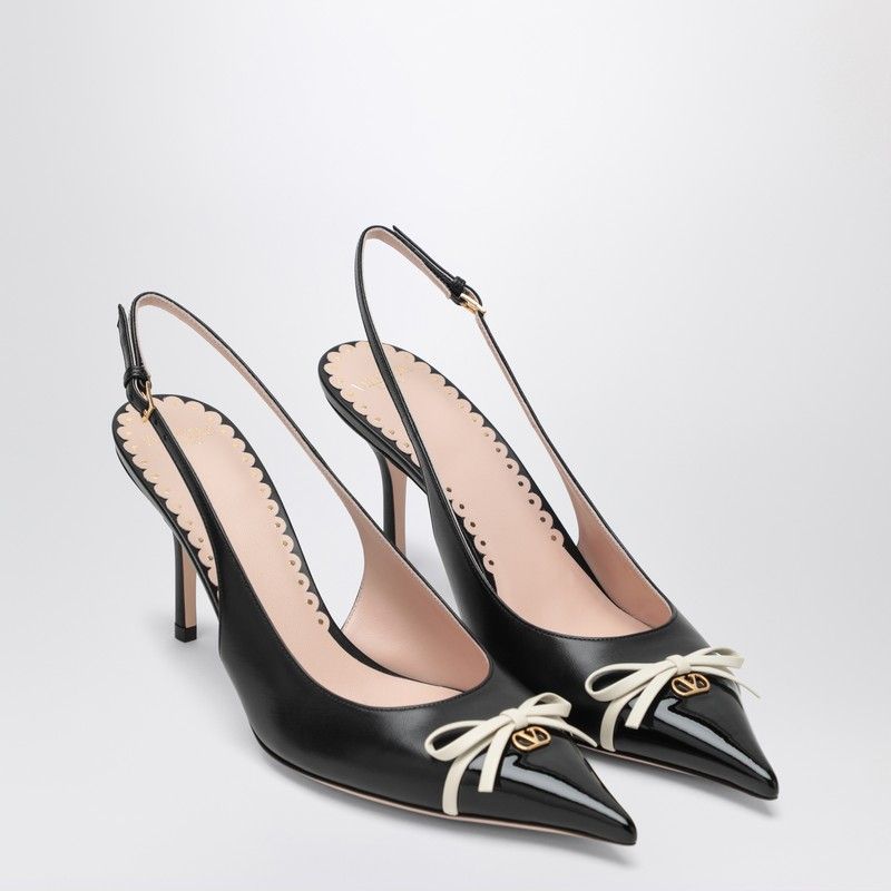 VALENTINO GARAVANI Pointed Slingback Pumps with Bow Detail