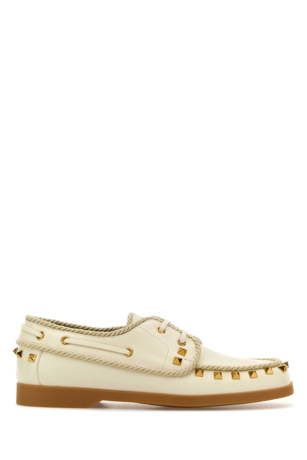 VALENTINO GARAVANI Lace-Up Leather Boat Shoes