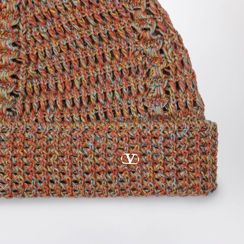 VALENTINO GARAVANI Knit Vlogo Signature Beanie Hat for Men