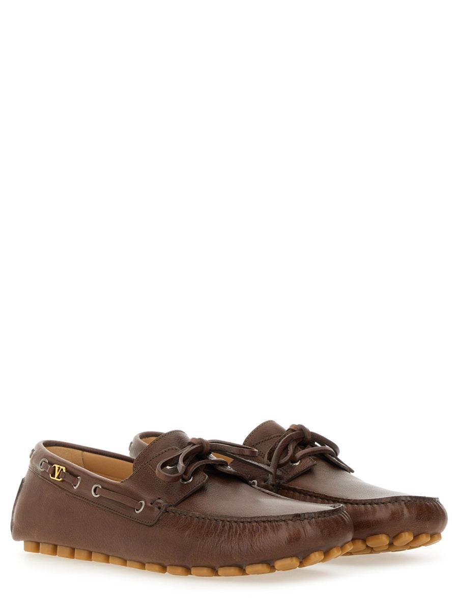 VALENTINO GARAVANI Signature Moccasin with Vlogo Detail - Men's Footwear