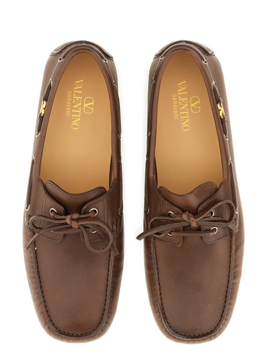 VALENTINO GARAVANI Signature Moccasin with Vlogo Detail - Men's Footwear