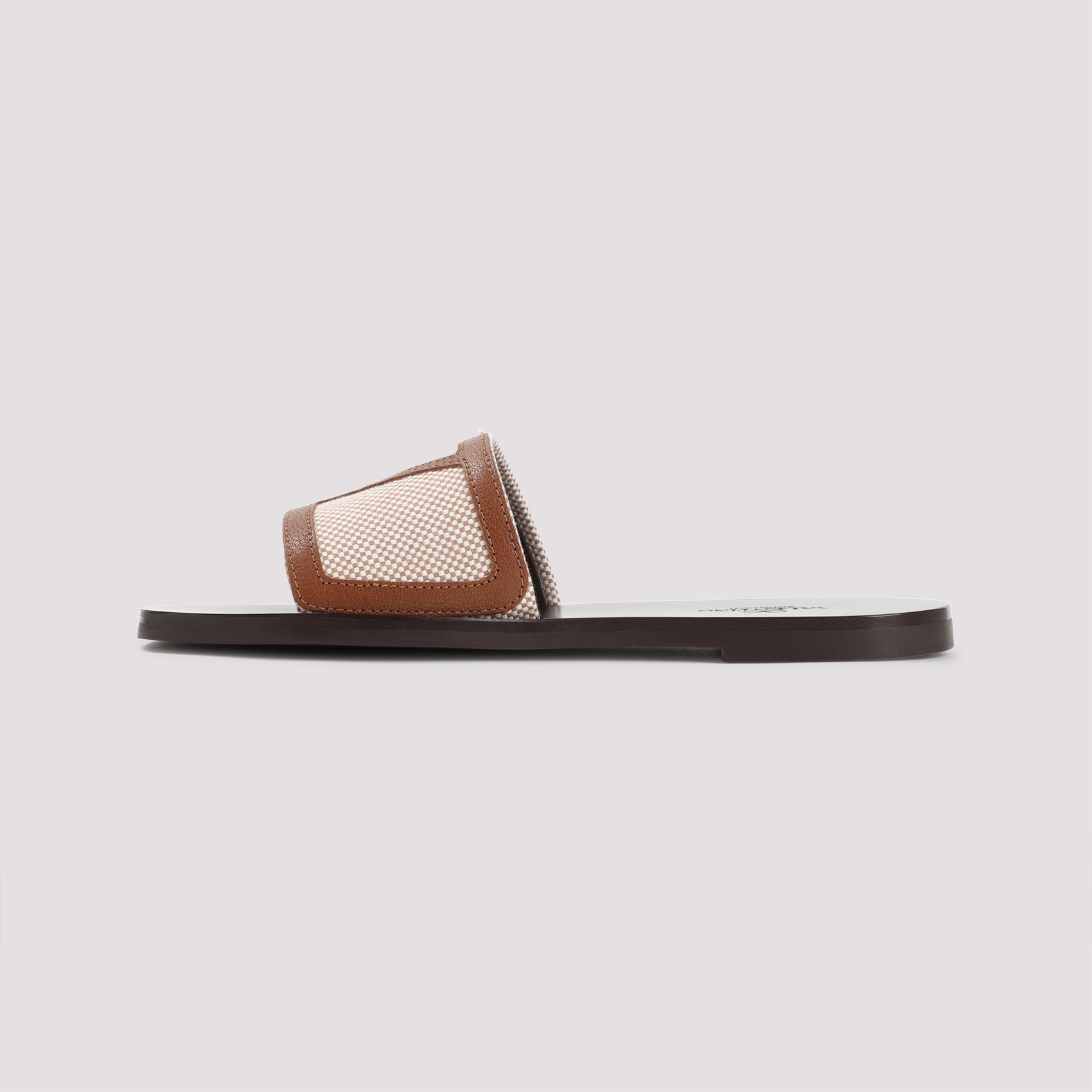 VALENTINO GARAVANI Two-Tone Canvas and Leather Slide Slippers for Men