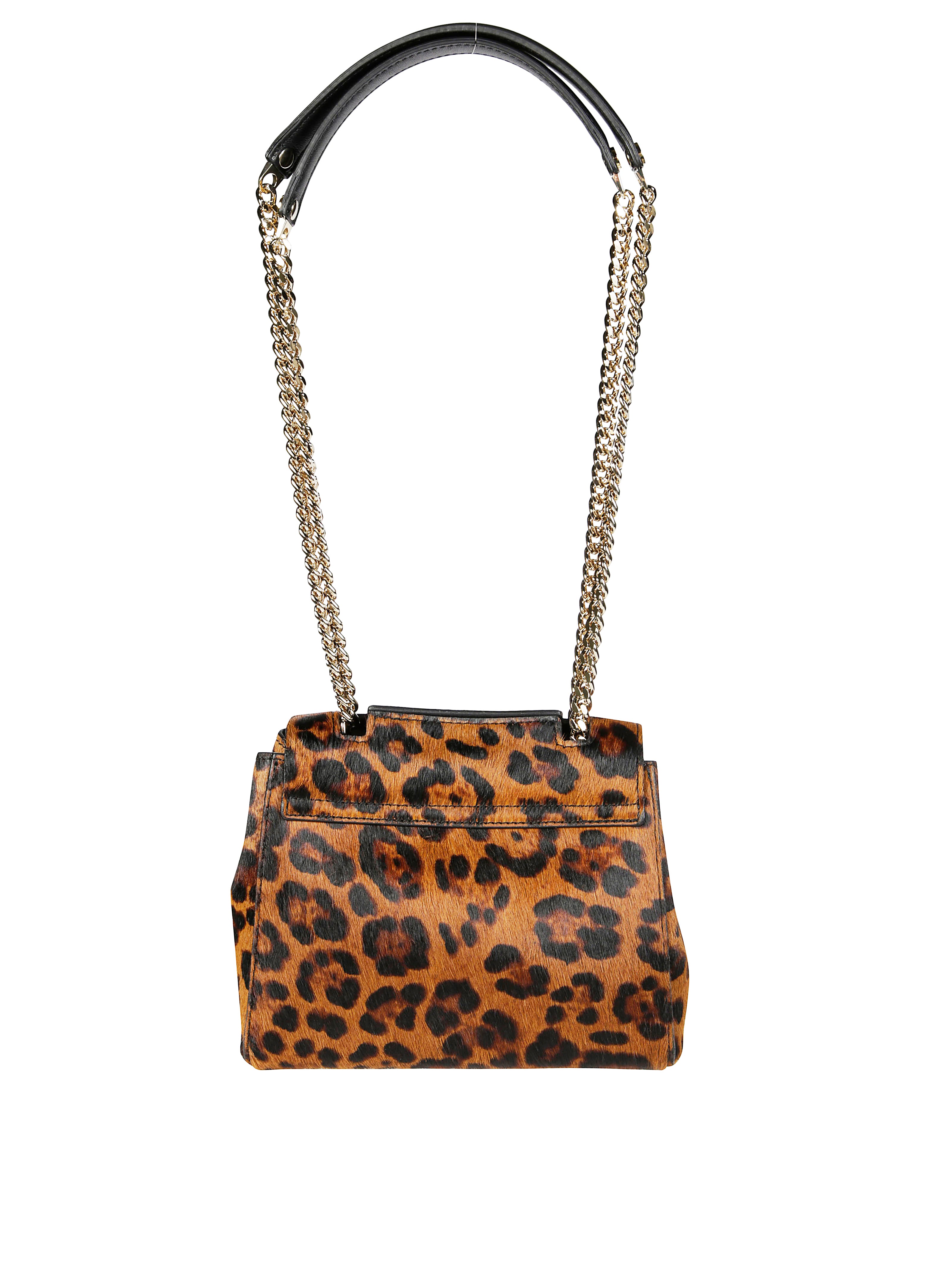 ORCIANI Mini Crossbody Bag with Leopard Chain