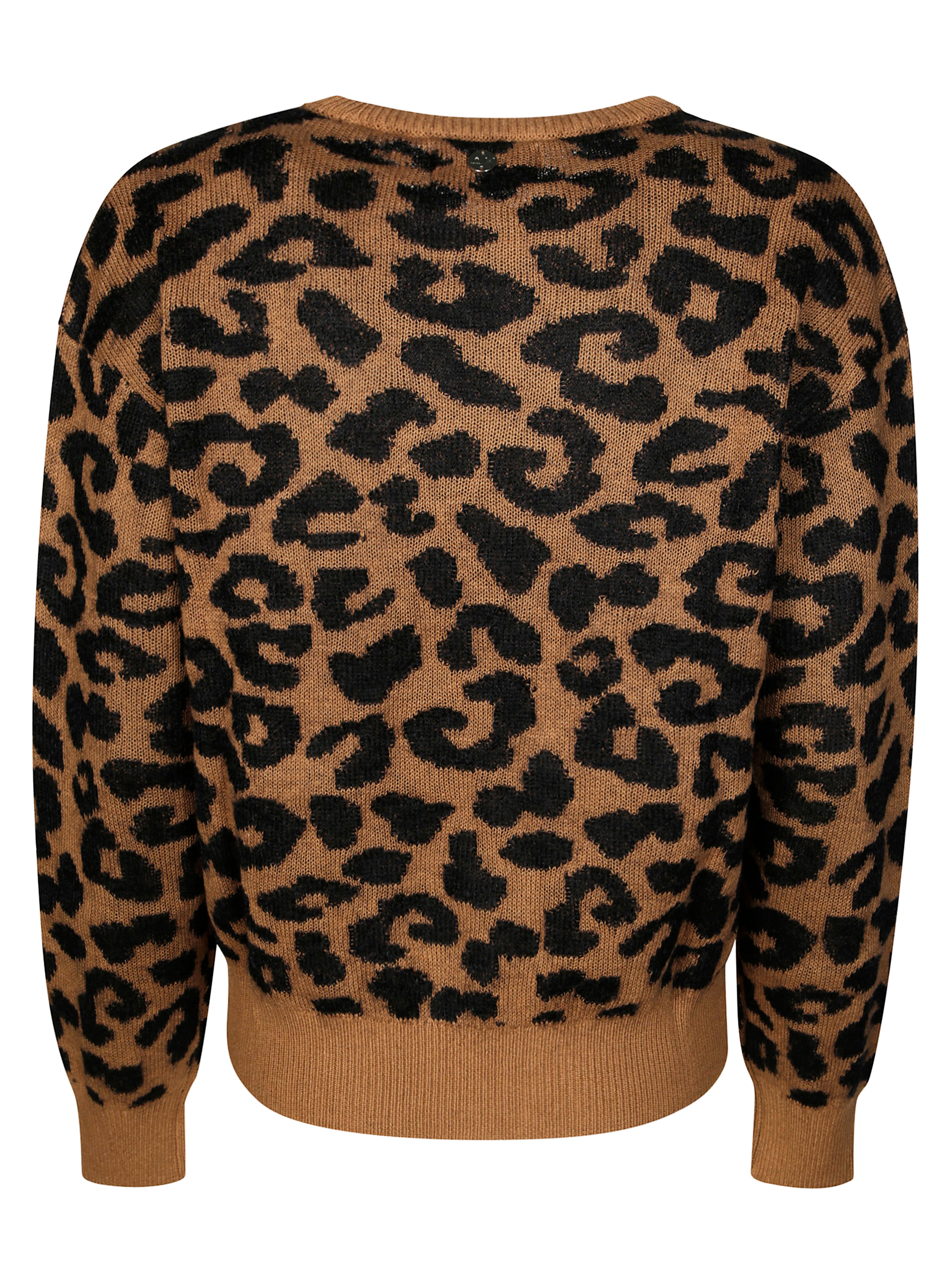 SUN 68 Stylish Animal Print Knit Sweater