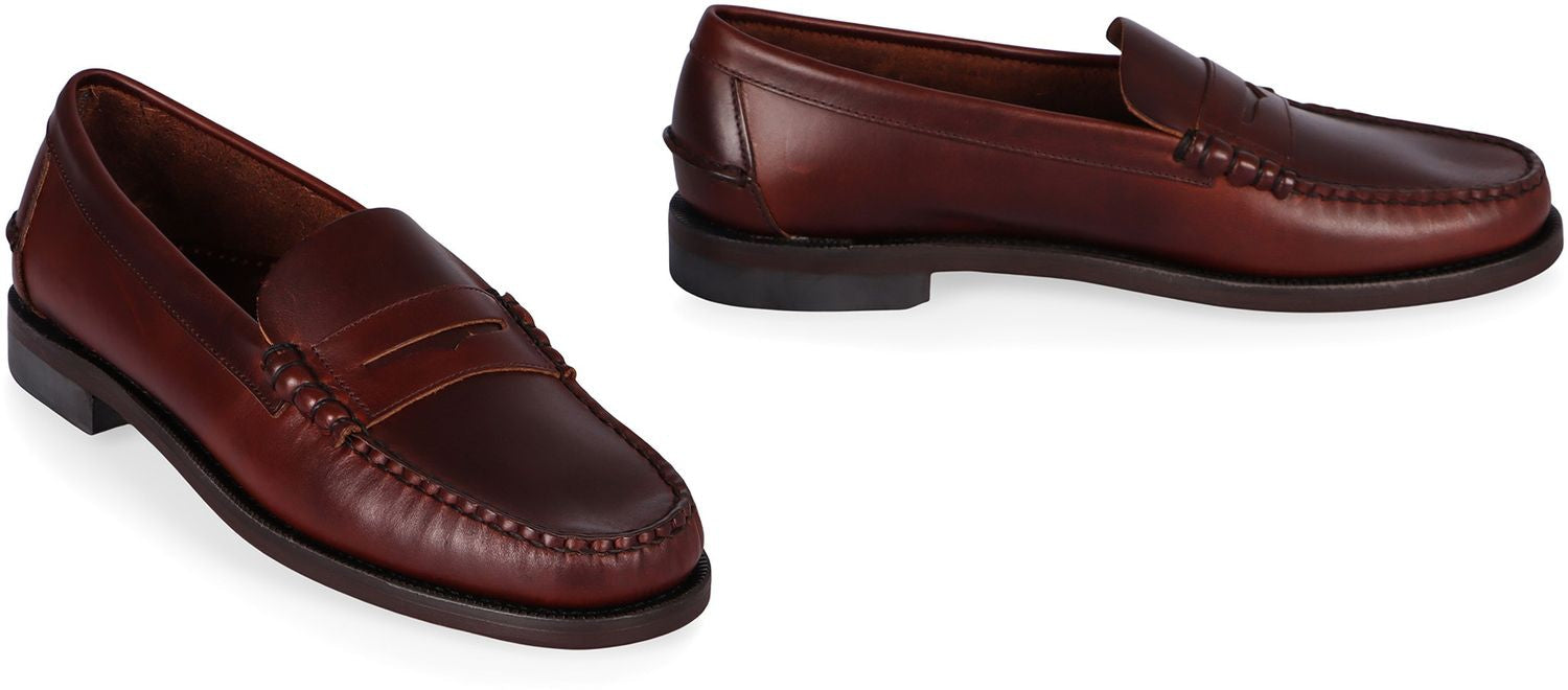 SEBAGO Waxy Leather Loafers for Men