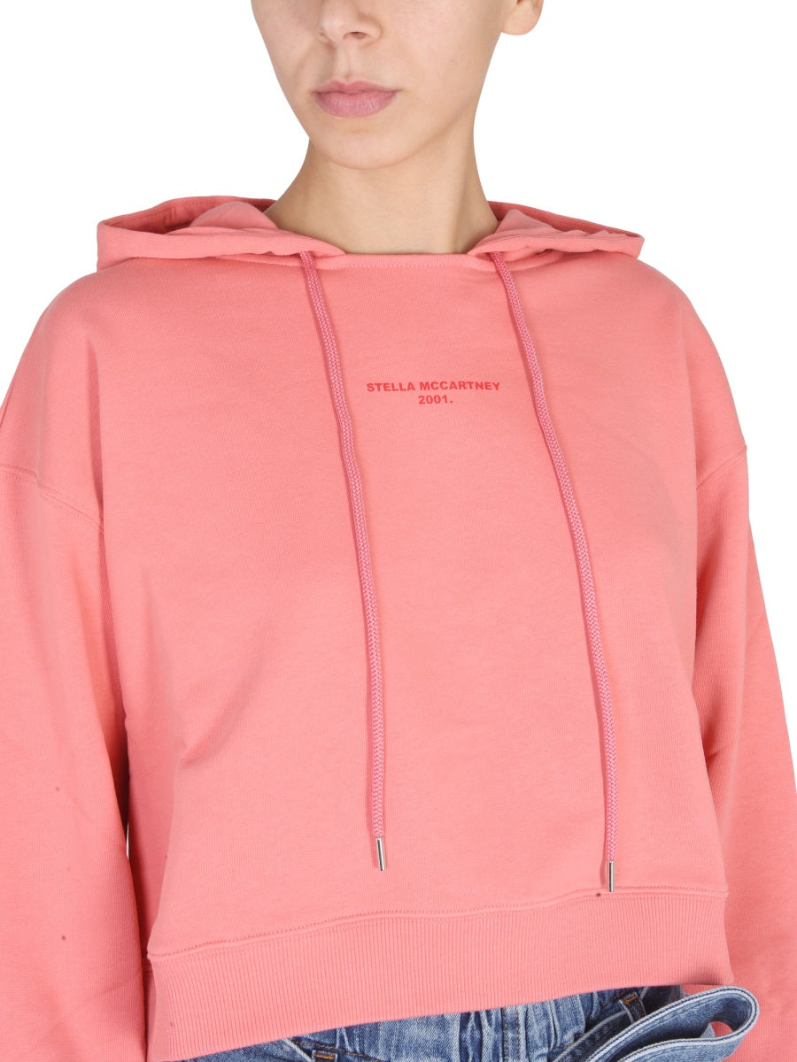 STELLA McCARTNEY Embroidered Logo Drawstring Hooded Sweatshirt