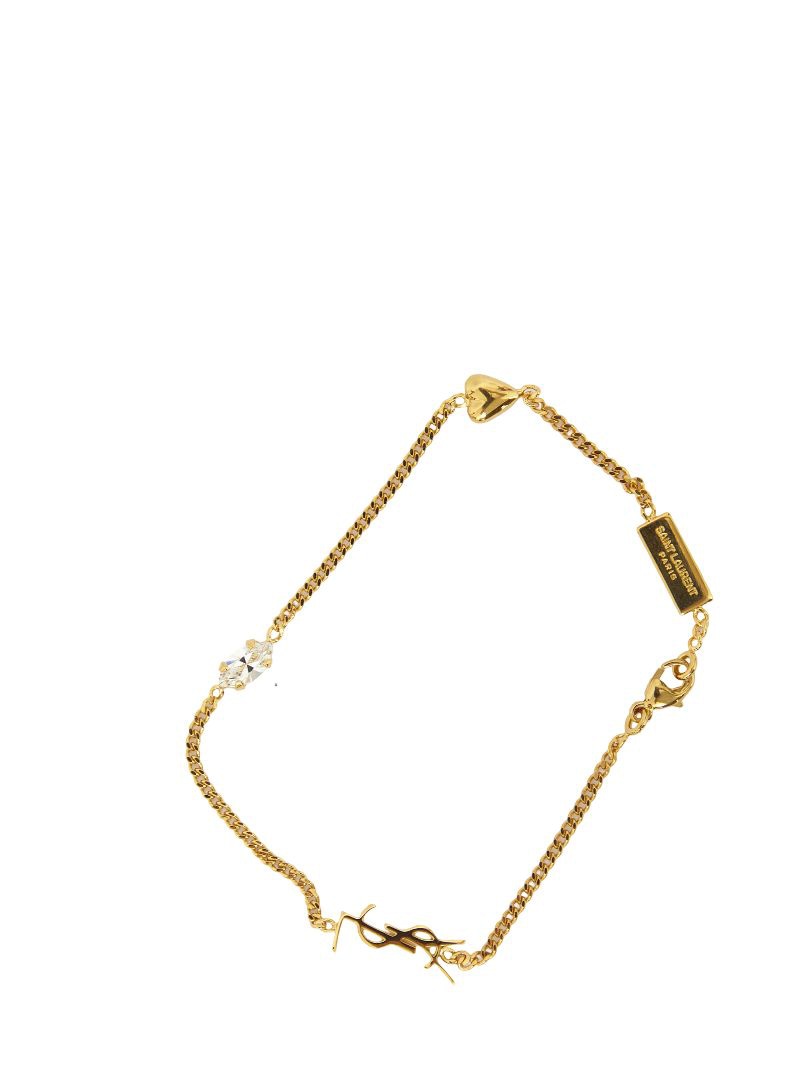 SAINT LAURENT Cassandra Heart Charm Bracelet