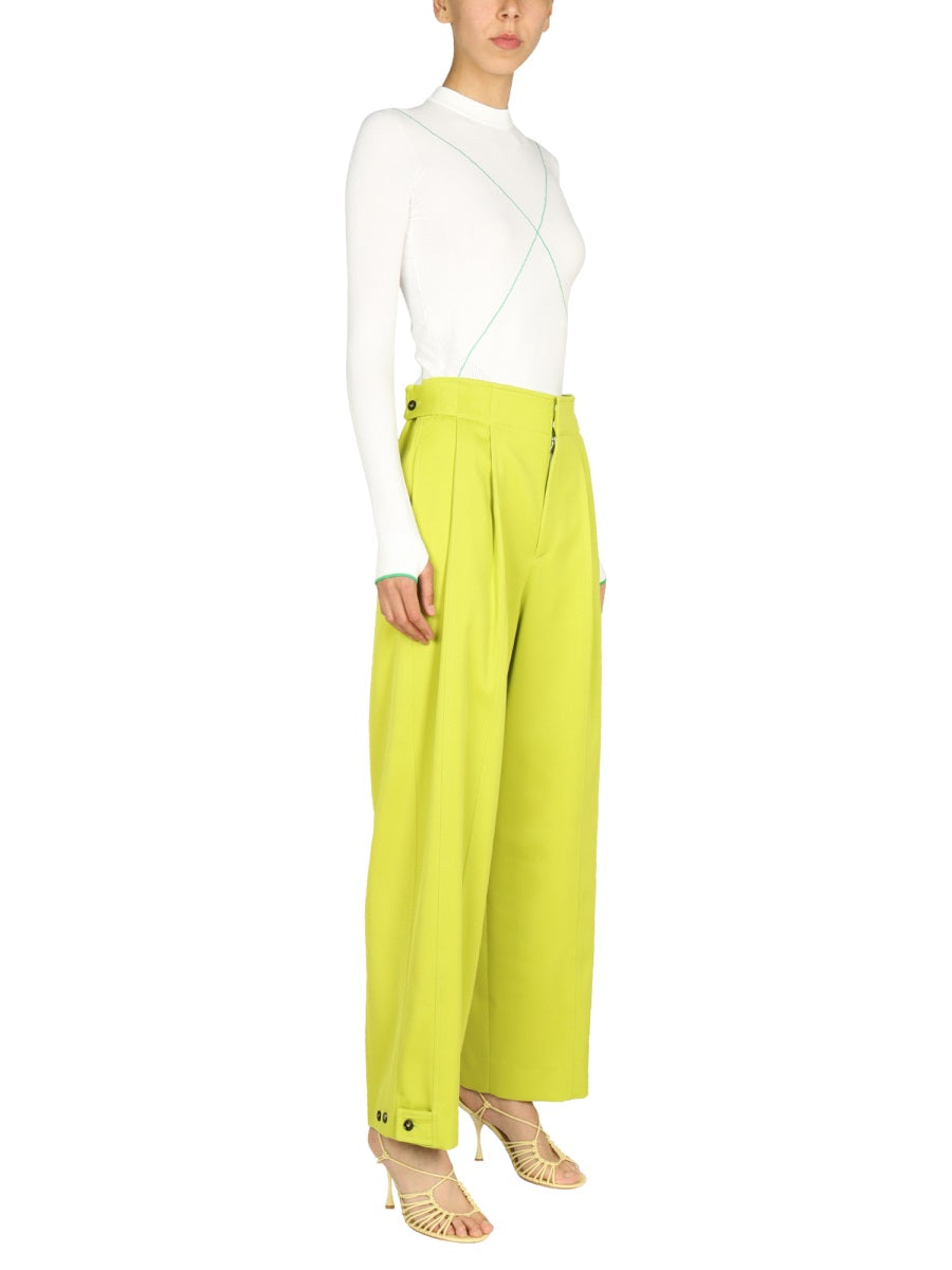 BOTTEGA VENETA Polo Neck Sweater with Contrast Seams for Women