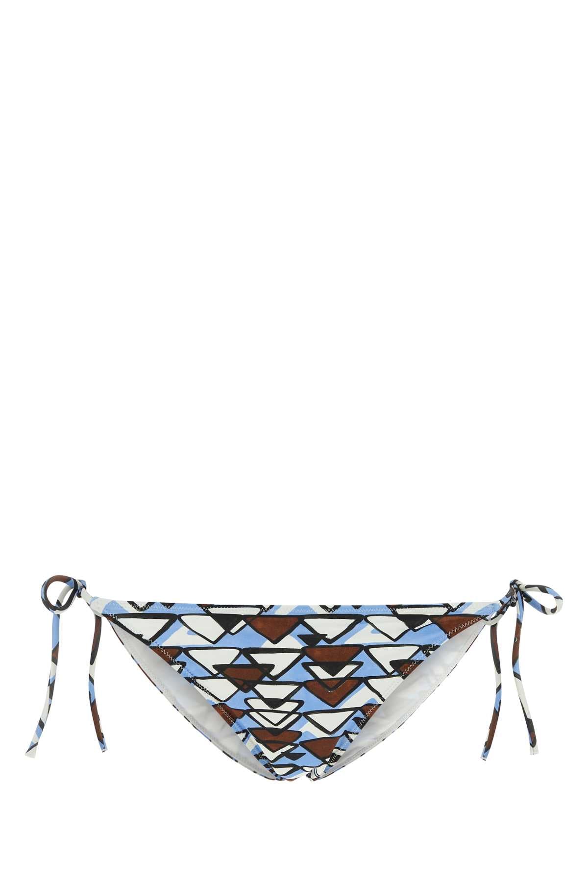 PRADA Printed Stretch Nylon Bikini Bottom