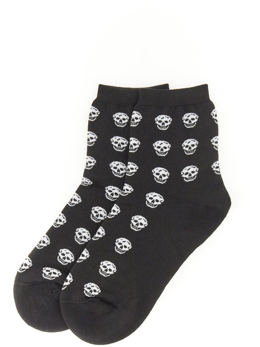 ALEXANDER McQUEEN Mini Skull Pattern Short Legging Socks