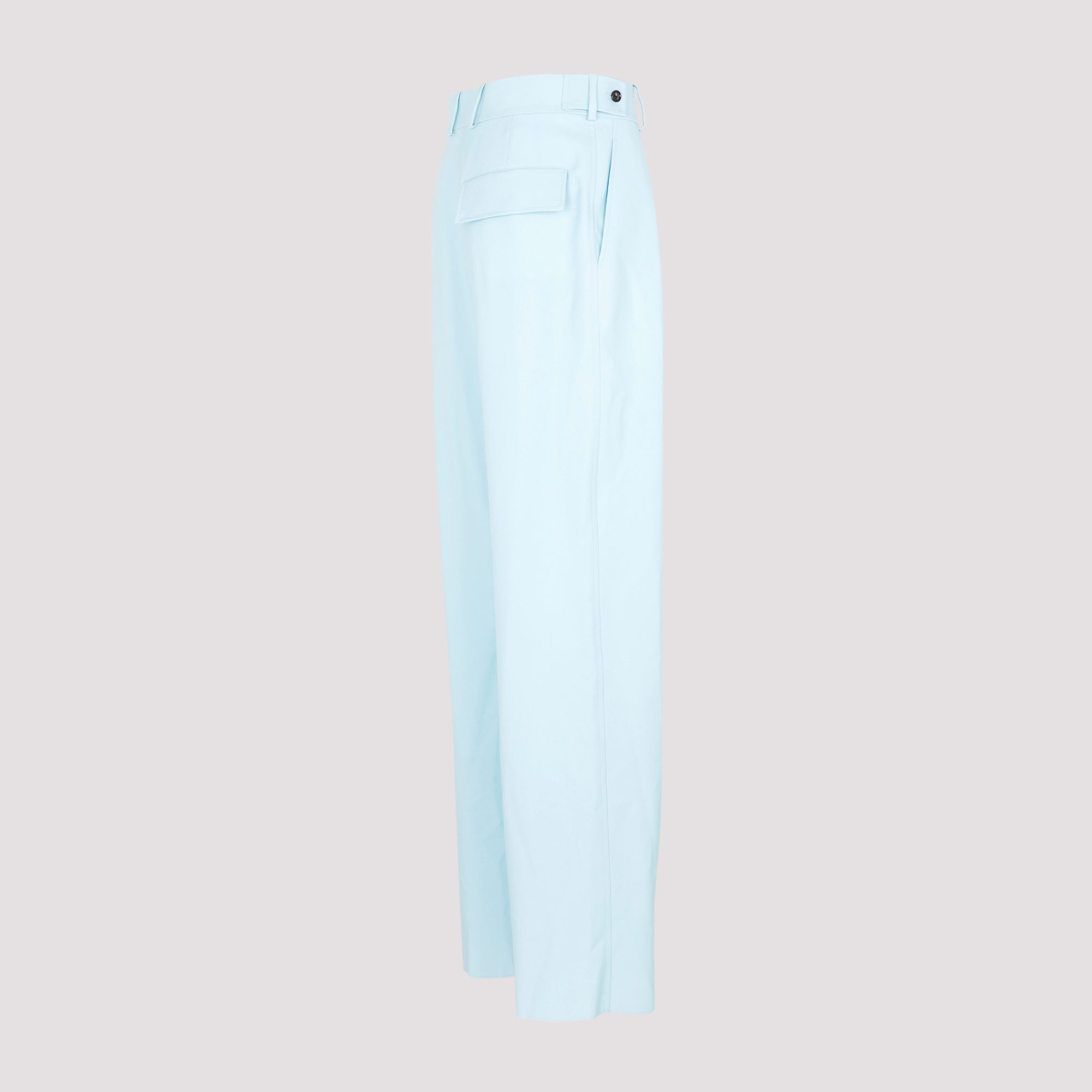 BOTTEGA VENETA Pastel Wool Wide-Leg Pants for Women