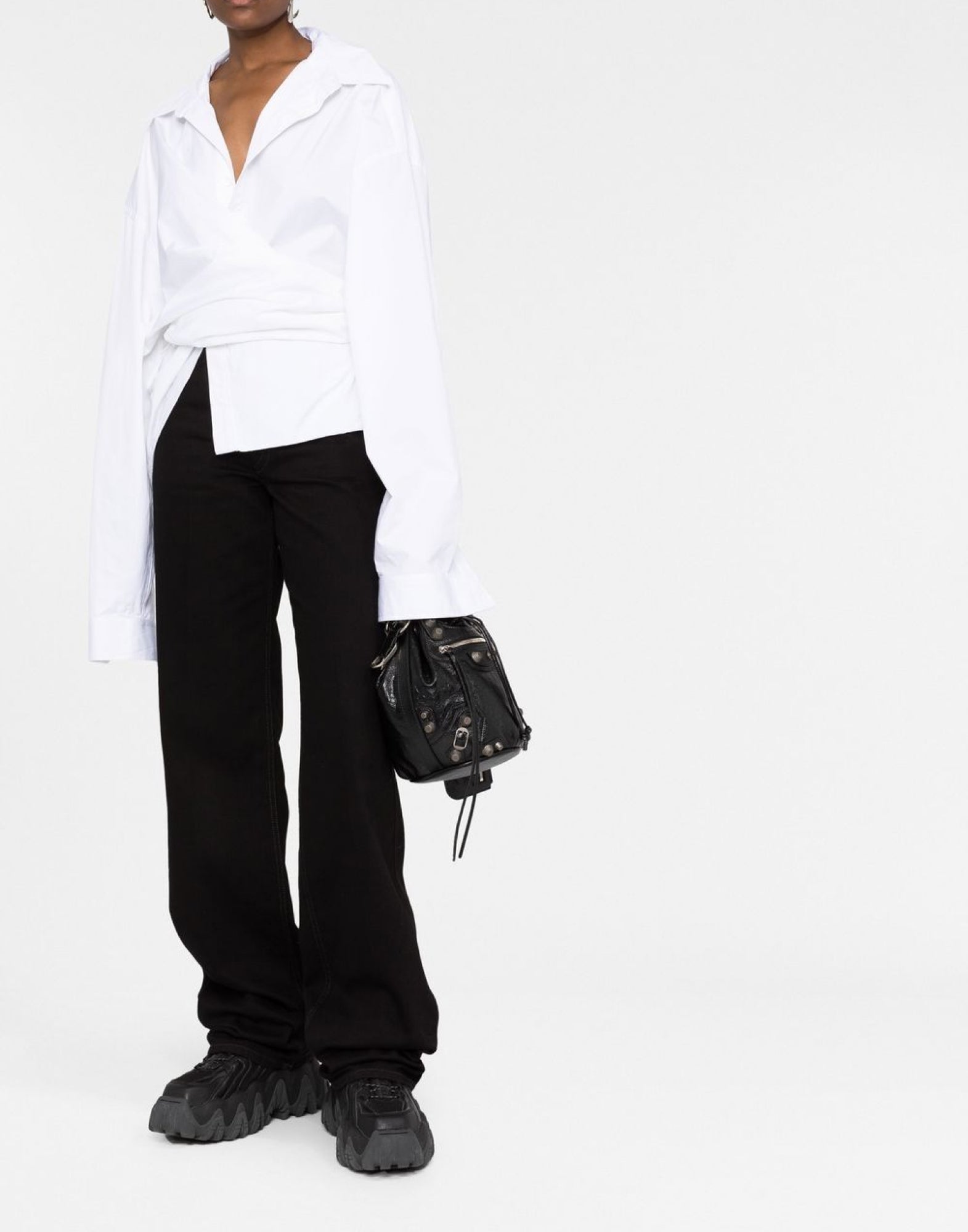 BALENCIAGA Oversized Wrap Shirt - Women's Long Sleeve