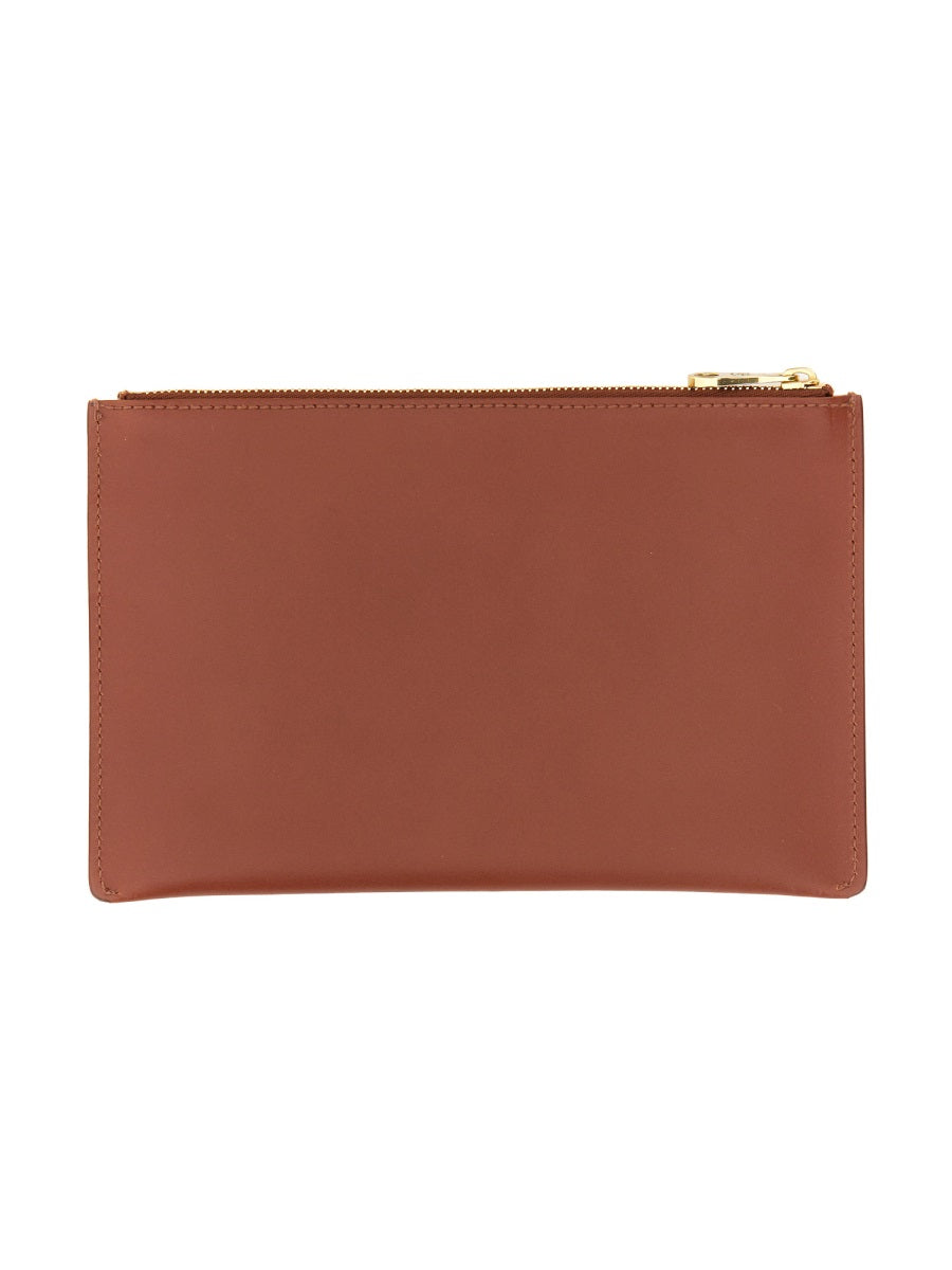 IL BISONTE Leather Zip Closure Case