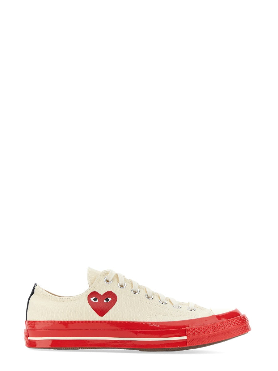 COMME DES GARCONS PLAY CONVERSE Heart Print Flat Sneakers with Rubber Sole