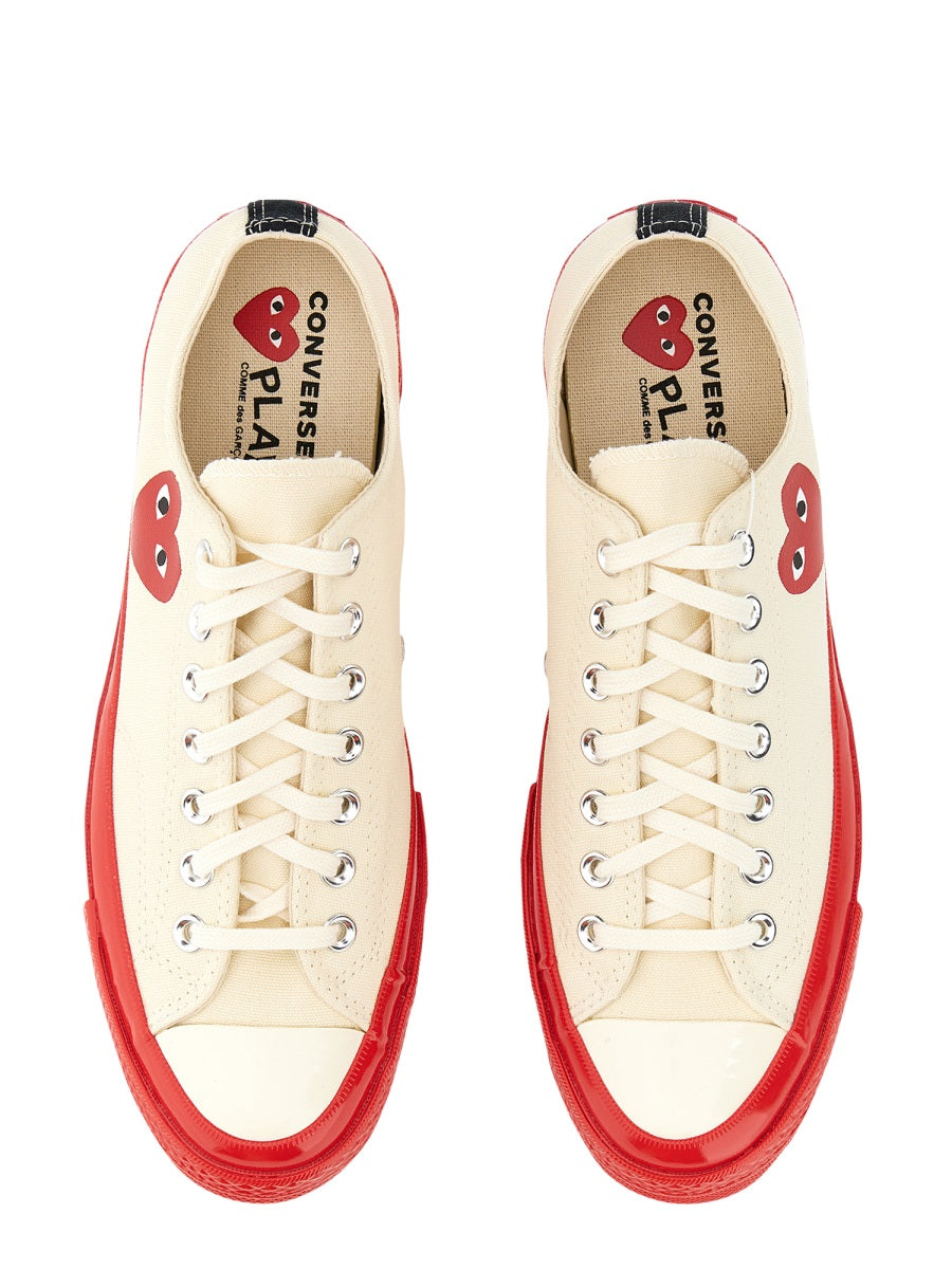 COMME DES GARCONS PLAY CONVERSE Heart Print Flat Sneakers with Rubber Sole