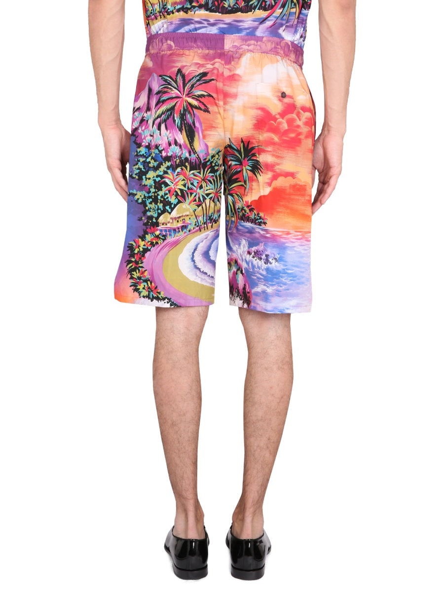 DOLCE & GABBANA Mini Bermuda Shorts with Hawaii Print