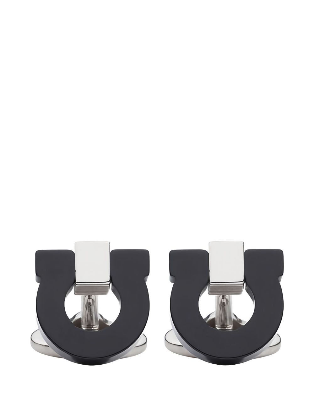 Ferragamo Curved Push-Button Gancini Hook Men's Earrings