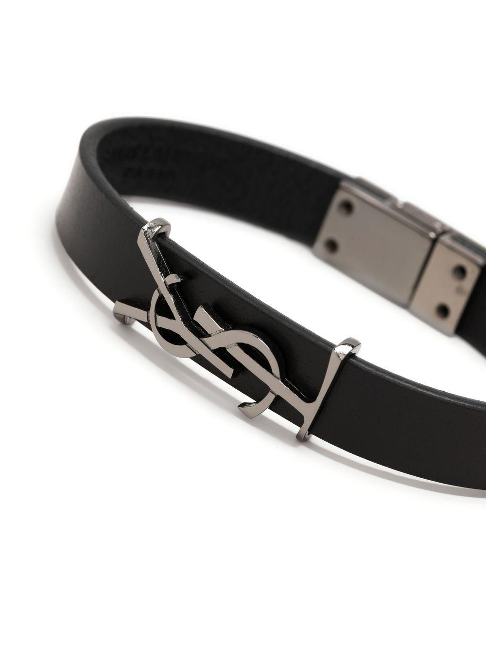 SAINT LAURENT Leather Opyum Bracelet for Men