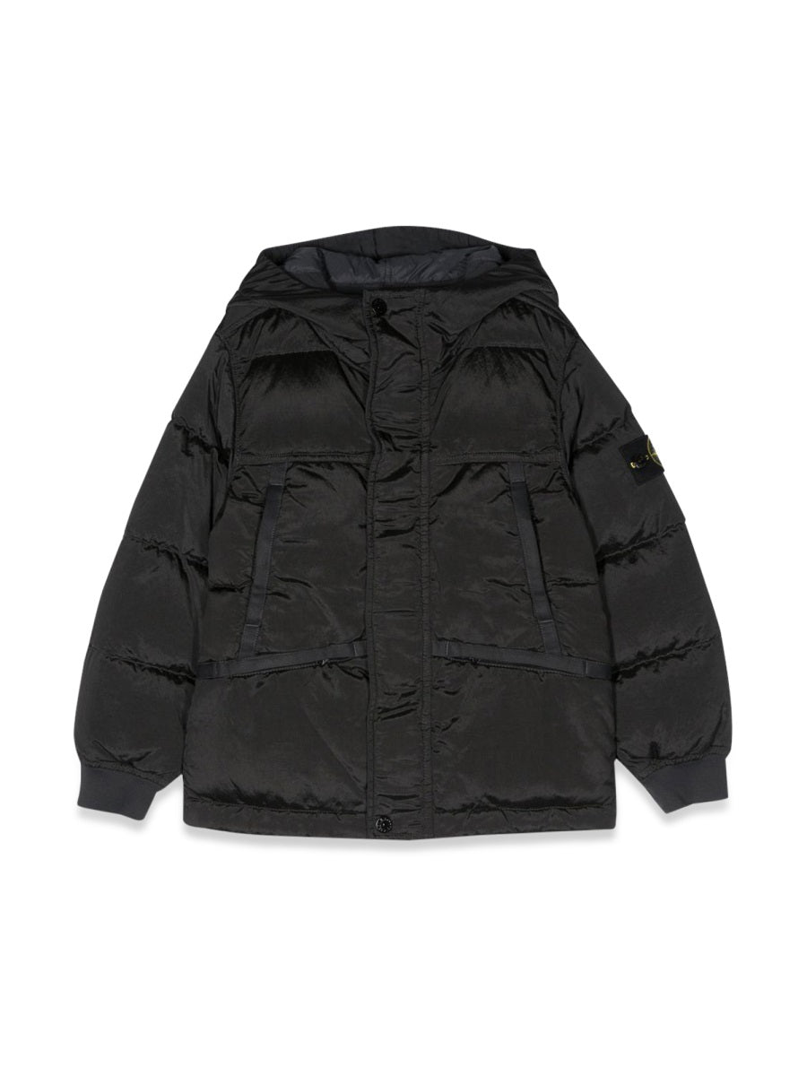 STONE ISLAND Youth Down Jacket with Side Logo Patch