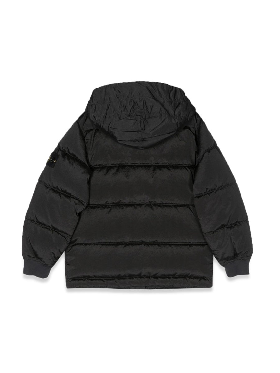 STONE ISLAND Youth Down Jacket with Side Logo Patch