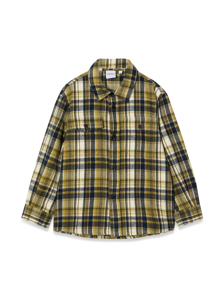 ASPESI Mini Plaid Button-Up Shirt for Boys