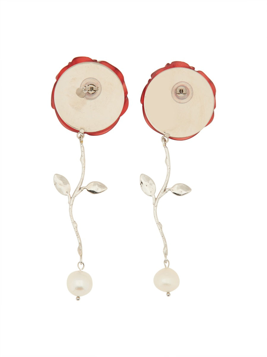 MAGDA BUTRYM Pearl and Rose Mini Earrings