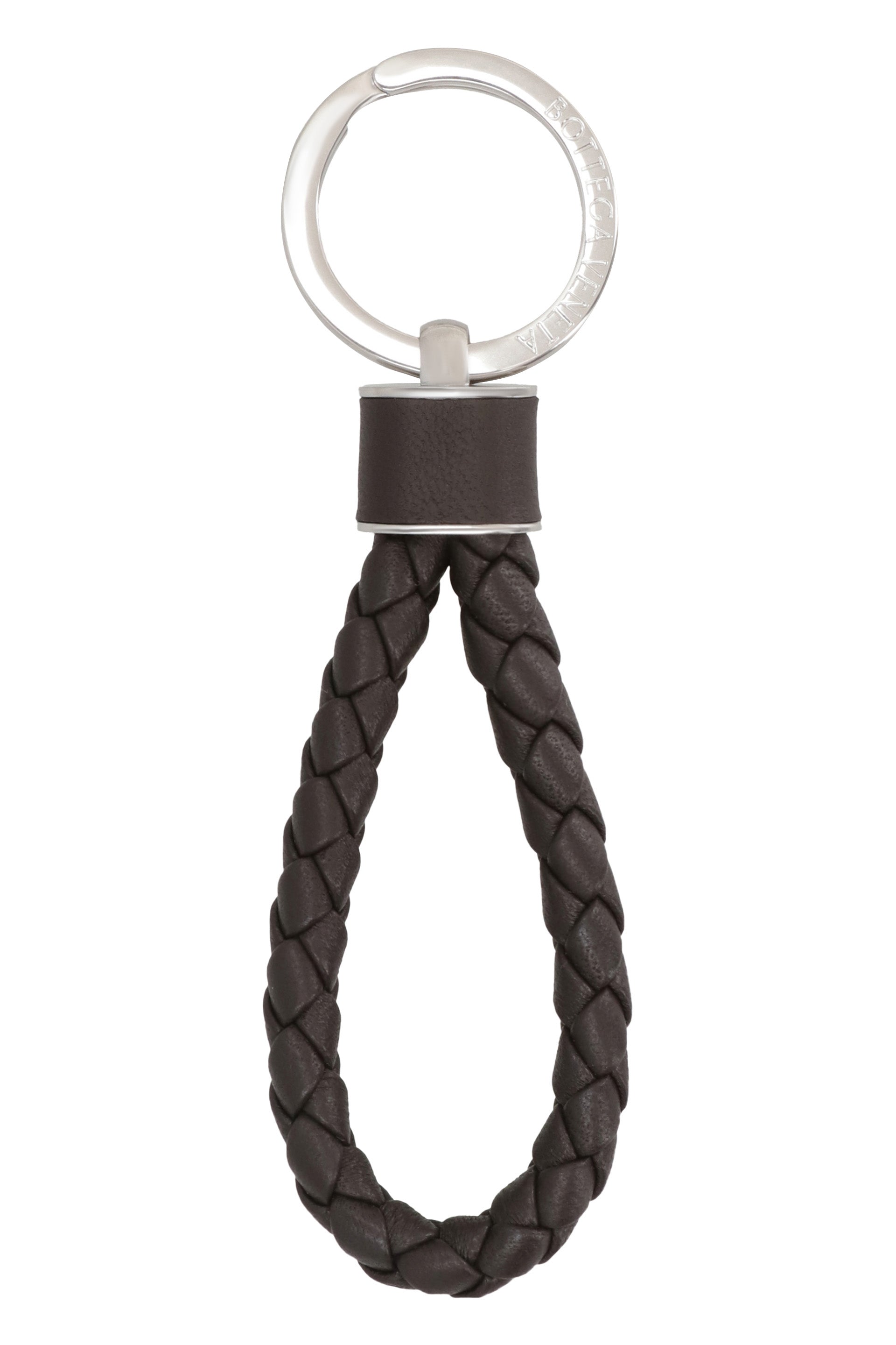 BOTTEGA VENETA Leather Keyring with Intrecciato Motif - 3.5x13 cm