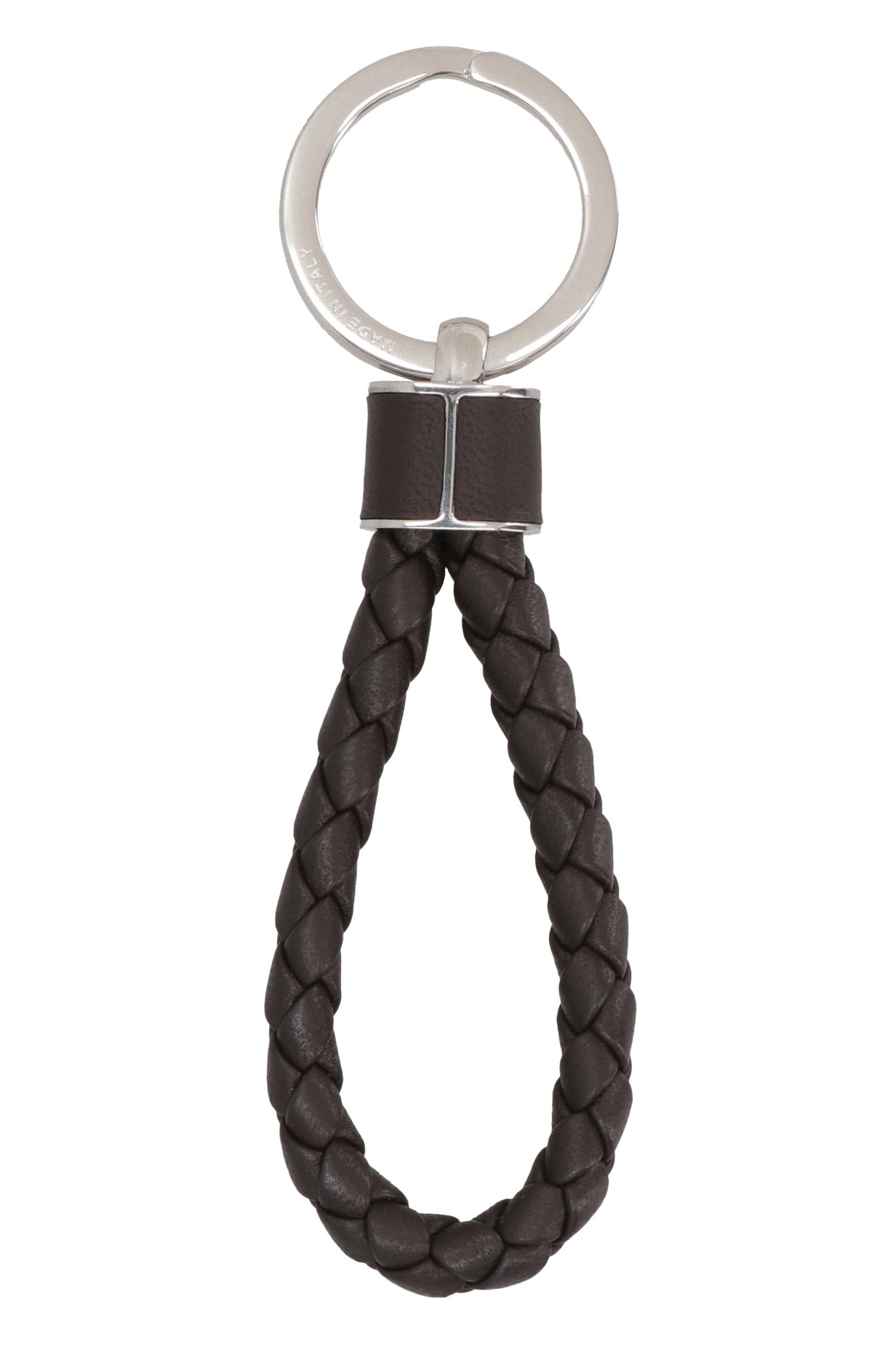 BOTTEGA VENETA Leather Keyring with Intrecciato Motif - 3.5x13 cm