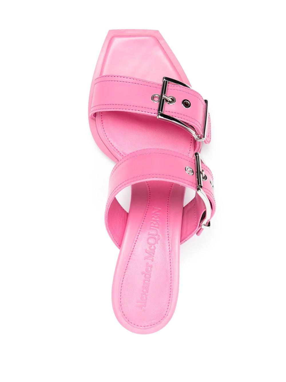 ALEXANDER MCQUEEN Double Buckle Punk Flat Sandals 90mm